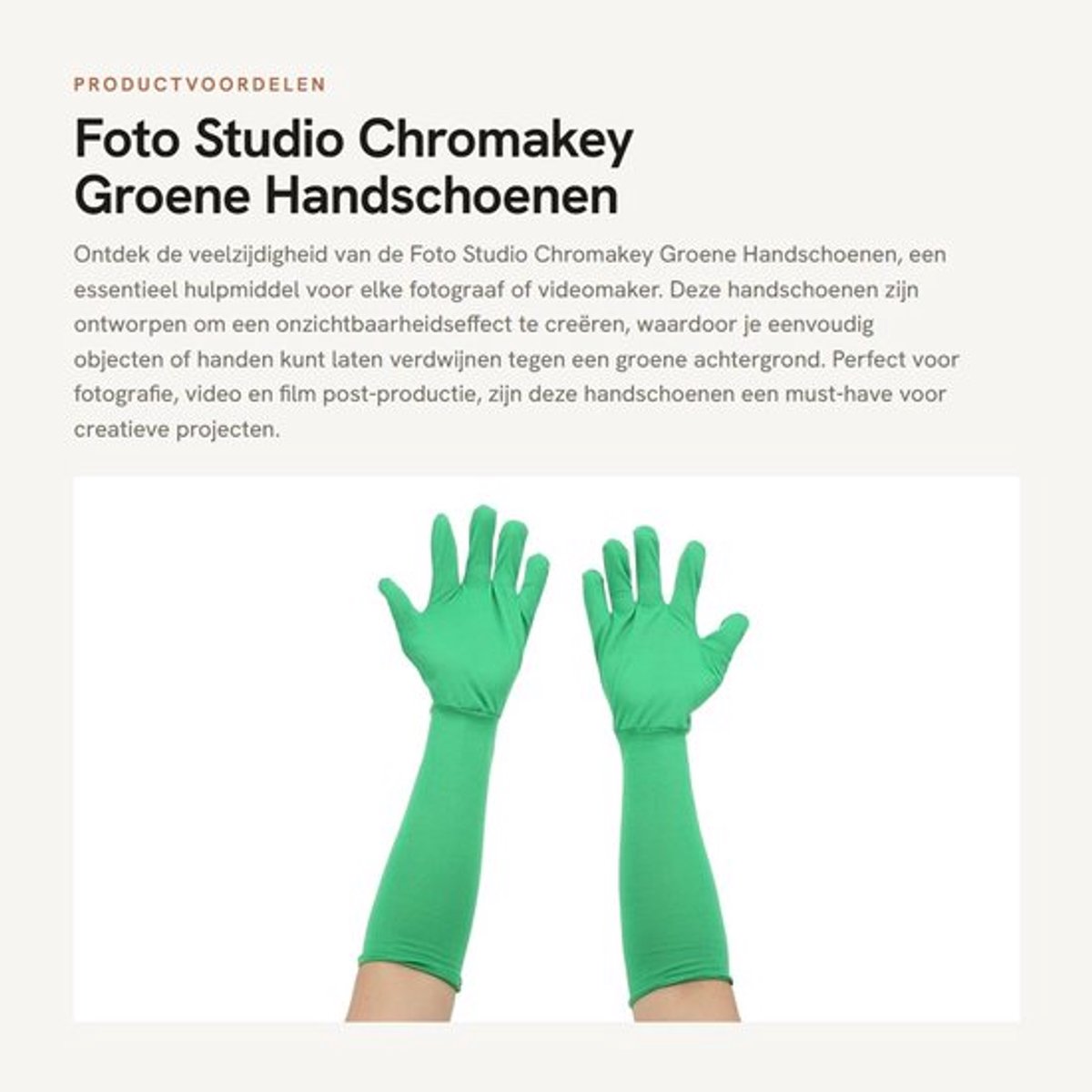 Chromakey Handschoenen 2 Stuks - Onzichtbaarheid Effect - Fotografie/Video - Film Post-Productie - Universeel Gebruik - Antislip Grip - Groene Handschoenen