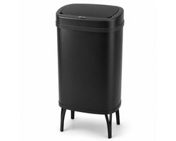 Five Stars® Sensor Prullenbak Op Pootjes - 60 Liter - RVS Afvalbak - Soft Close Deksel - Vuilnisbak - Zwart