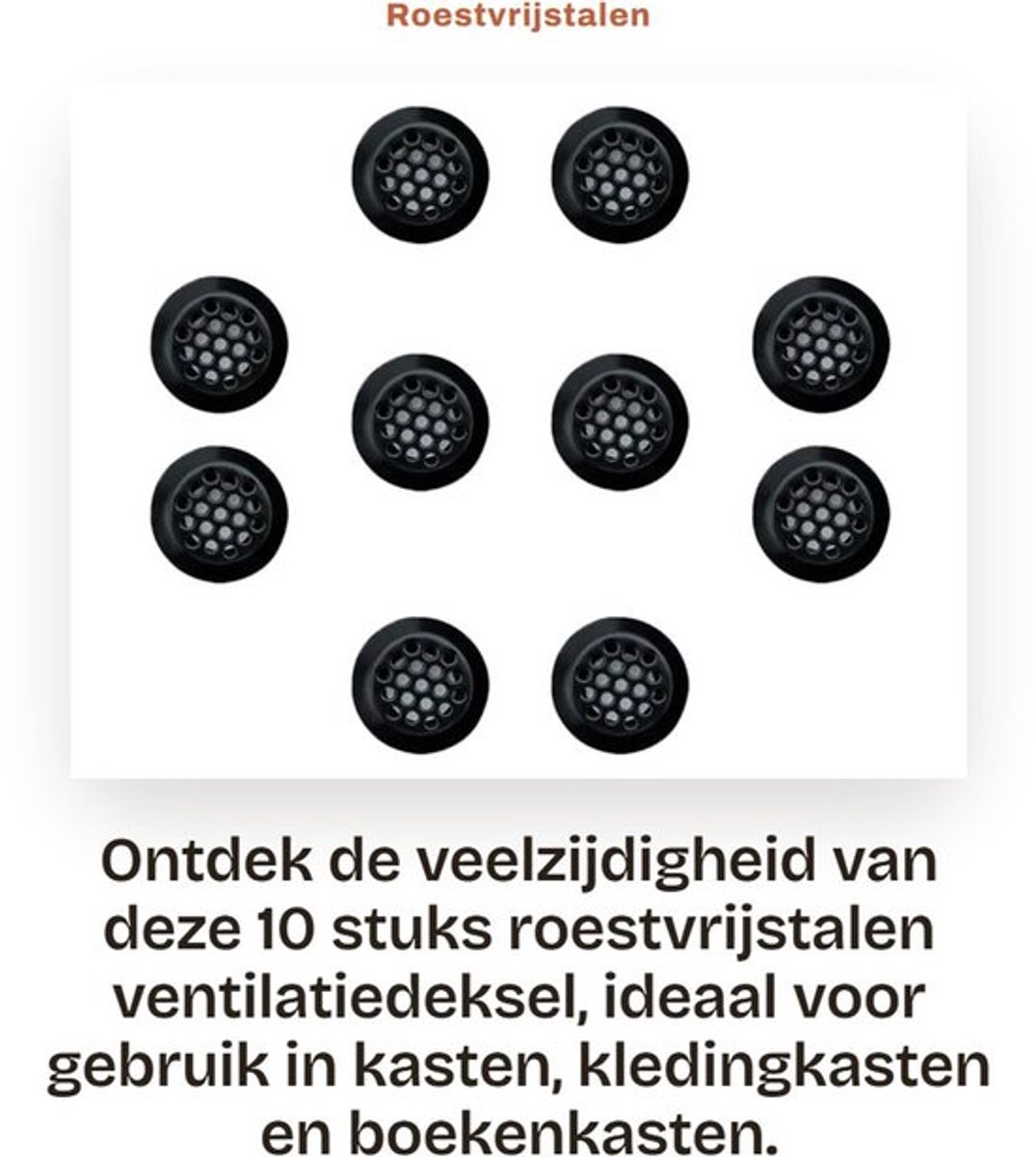Ventilatiedeksel 10 Stuks - Roestvrij Stalen Ventilatierooster - Luchtventilatierooster - 