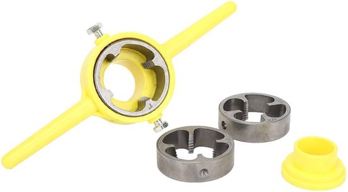 Pijpinrijger Handgereedschap - PVC Draadgereedschapmaker - FVC Kunststof Buismondstuk - NPT Schroefdraadstandaard - Duurzaam en Betrouwbaar - 3 Formaten (1/2 inch, 3/4 inch, 1 inch) - Draadmatrijzen