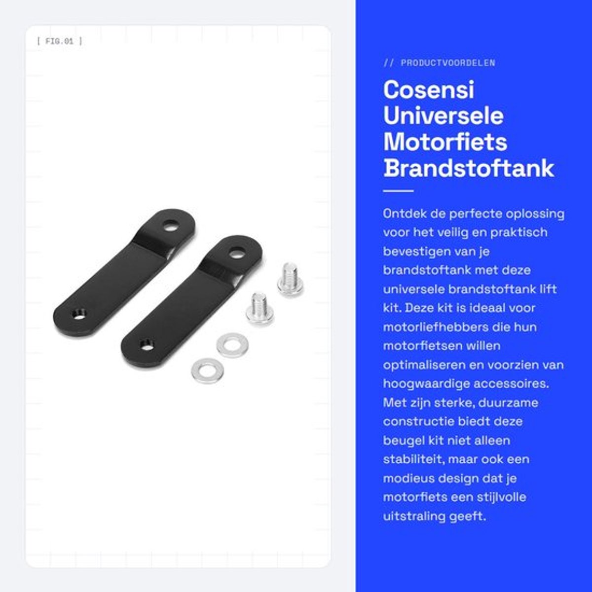 Brandstoftank Lift Kit - Universele Motorfiets Beugel - Duurzaam IJzer - Eenvoudige Installatie - Praktisch Ontwerp - 76 mm / 65 mm - Tanklift
