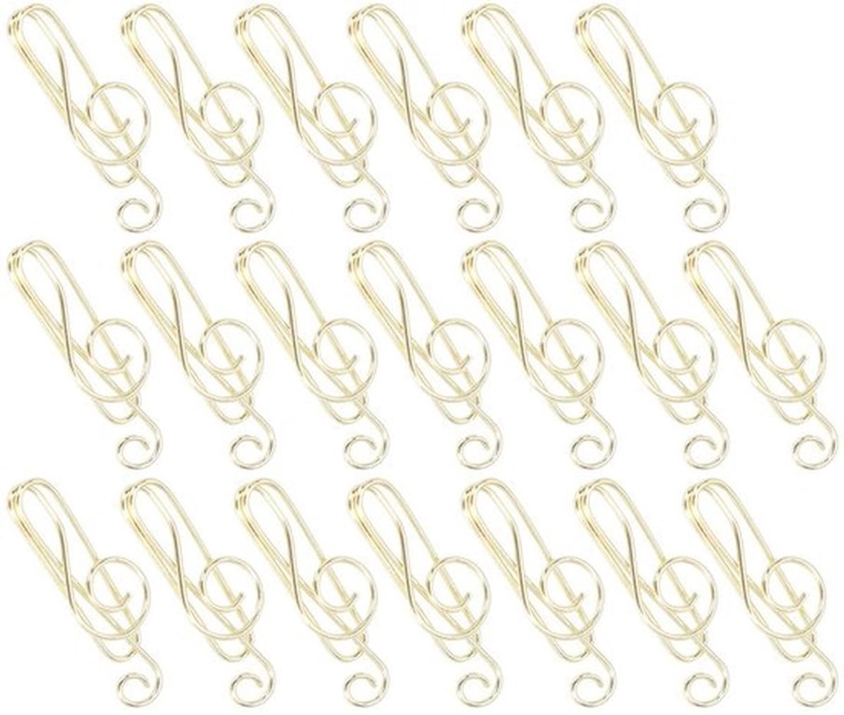 Muzieknoot Paperclip Lichtgewicht - 20 Stuks - Metaal - Organiseren - Bladwijzers - Creatief Ontwerp - Antiroest. - Paperclips