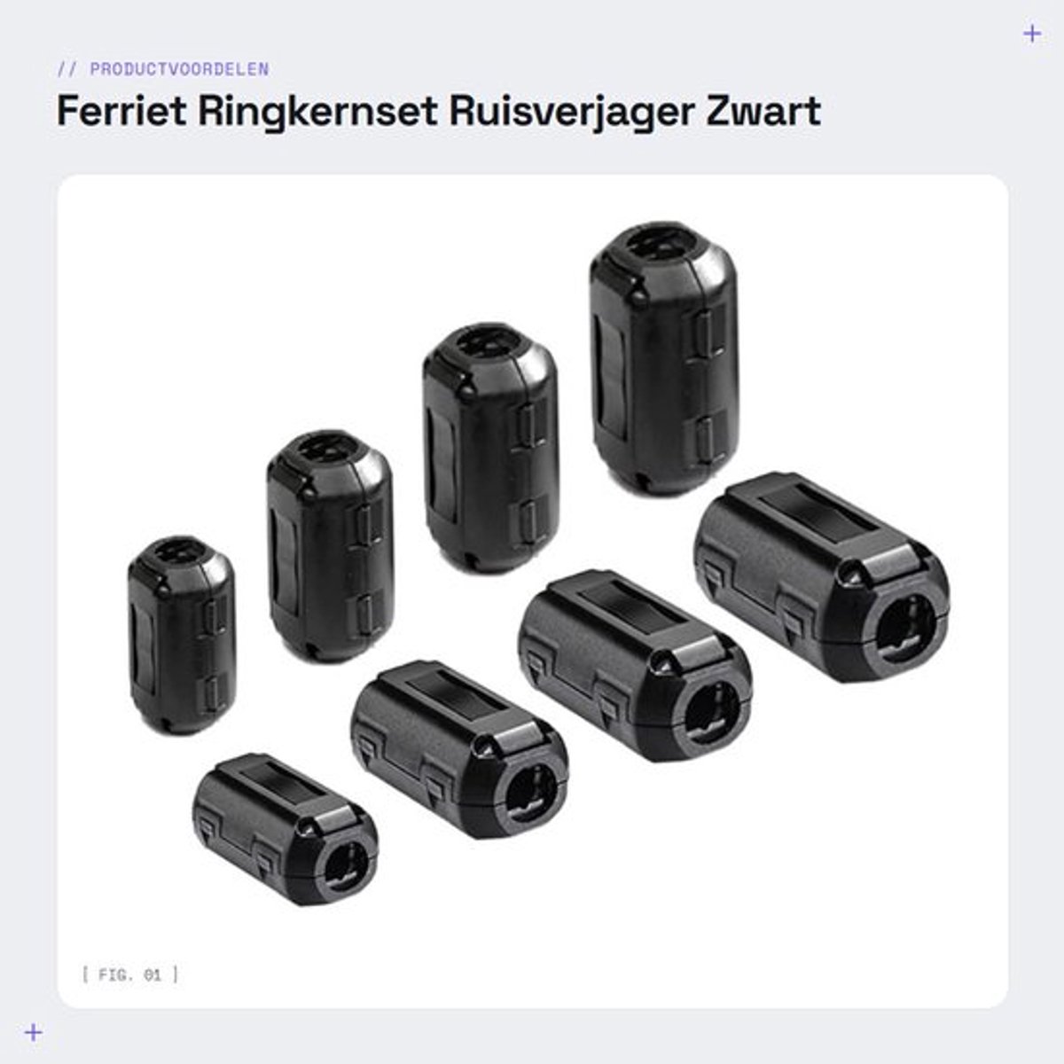 Ferriet Ringkernset Ruisverjager Zwart Kabelclip Filter 8 Stuks Geschikt voor Elektronica