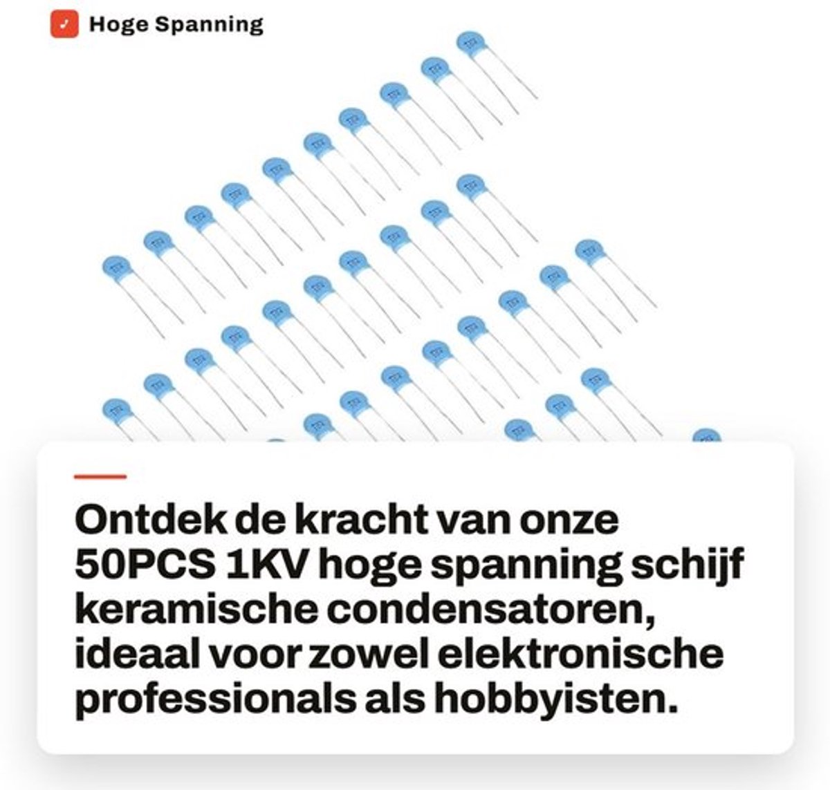 Hoge Spanning Schijf Keramische Condensatoren - 50 Stuks - Assortiment - 0.1uF - 100nF - Duurzaam en Betrouwbaar - Geschikt voor Elektron...