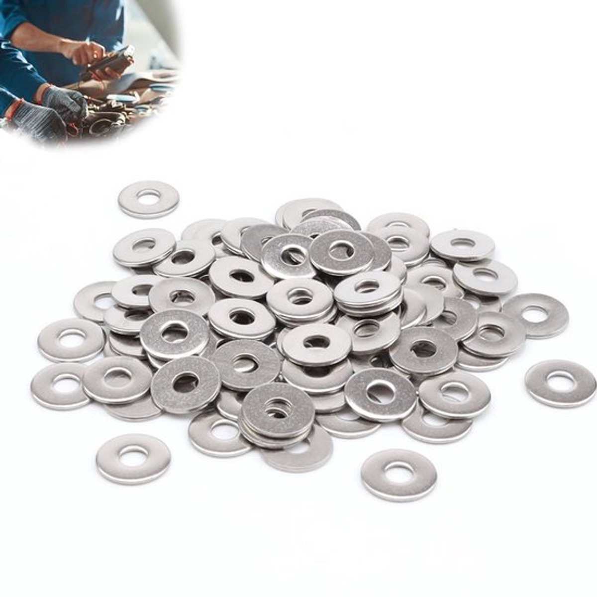 Sluitringen 200 stuks - Roestvrij Stalen M5 - 15 mm Buitendiameter - Hoogwaardig Materiaal - Slijtvast - Voor Verbinden van Schroeven - Ringetjes