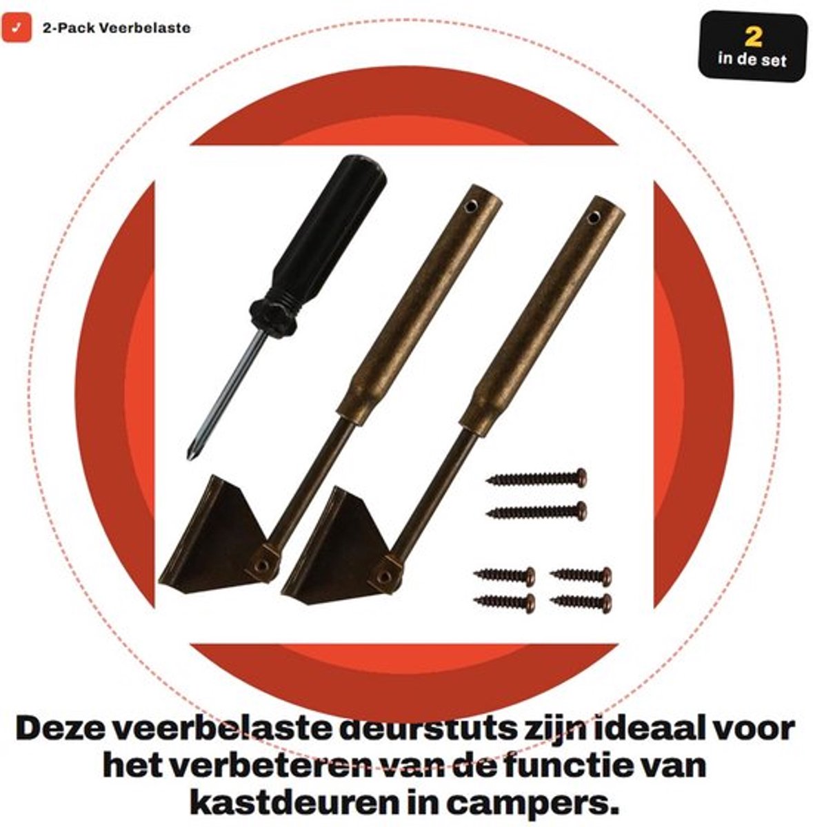 2-Pack Veerbelaste Deurstuts voor Camperkastdeuren