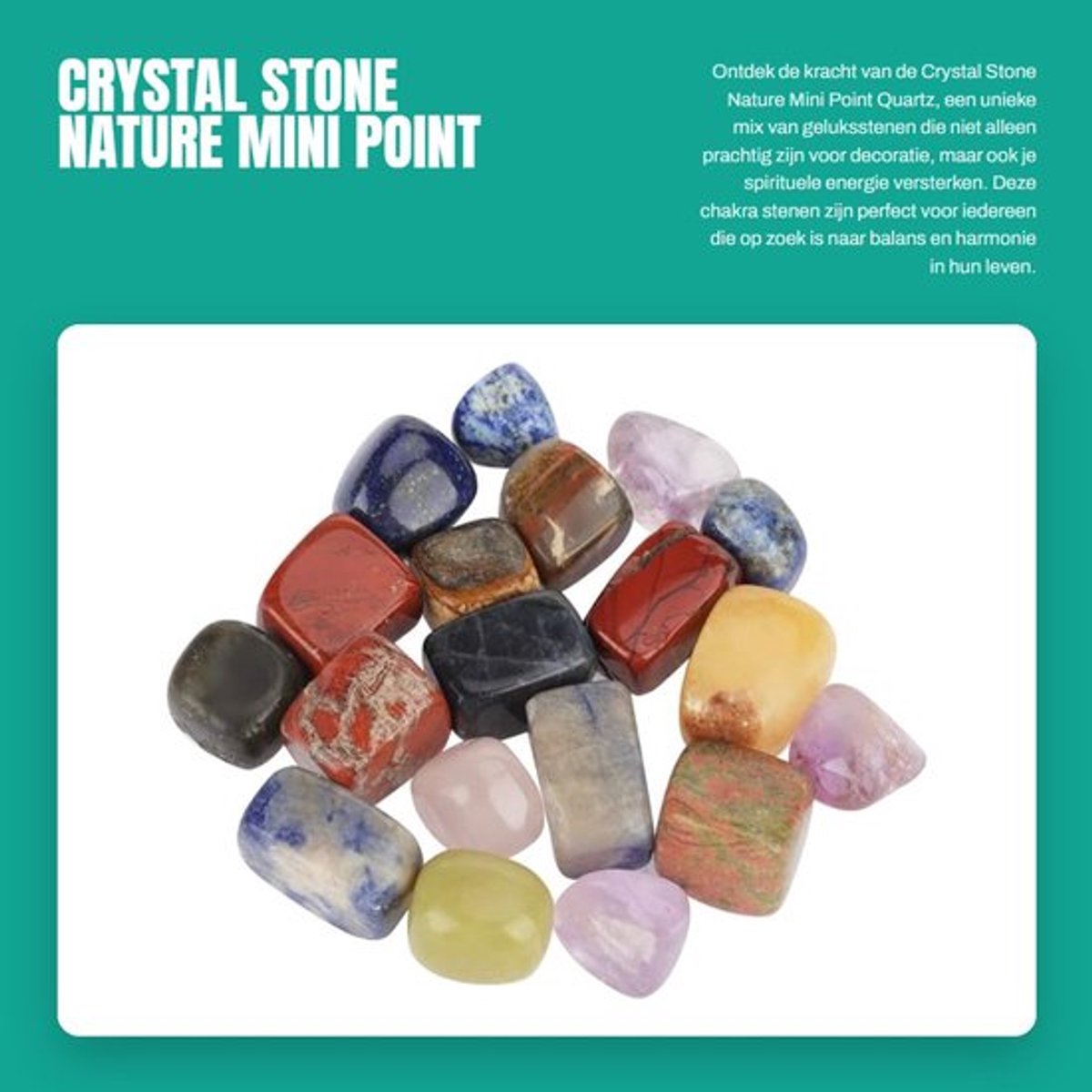 Kwarts Kristallen Steen Mini Punt - Gemengde Kleur Steen - Decoratie - Energie Versterking - Chakra Balancering - 100g - Kristal
