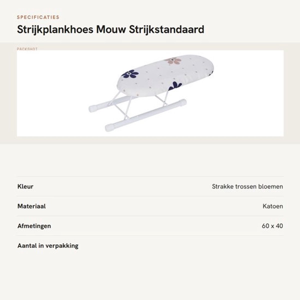 Strijkplankhoes Opvouwbaar - Mini Strijkplank - Katoenen Hoes - Multifunctioneel - Voor Mouw/Kraag/Manchet - Lichtgewicht 207g - Strijktafel