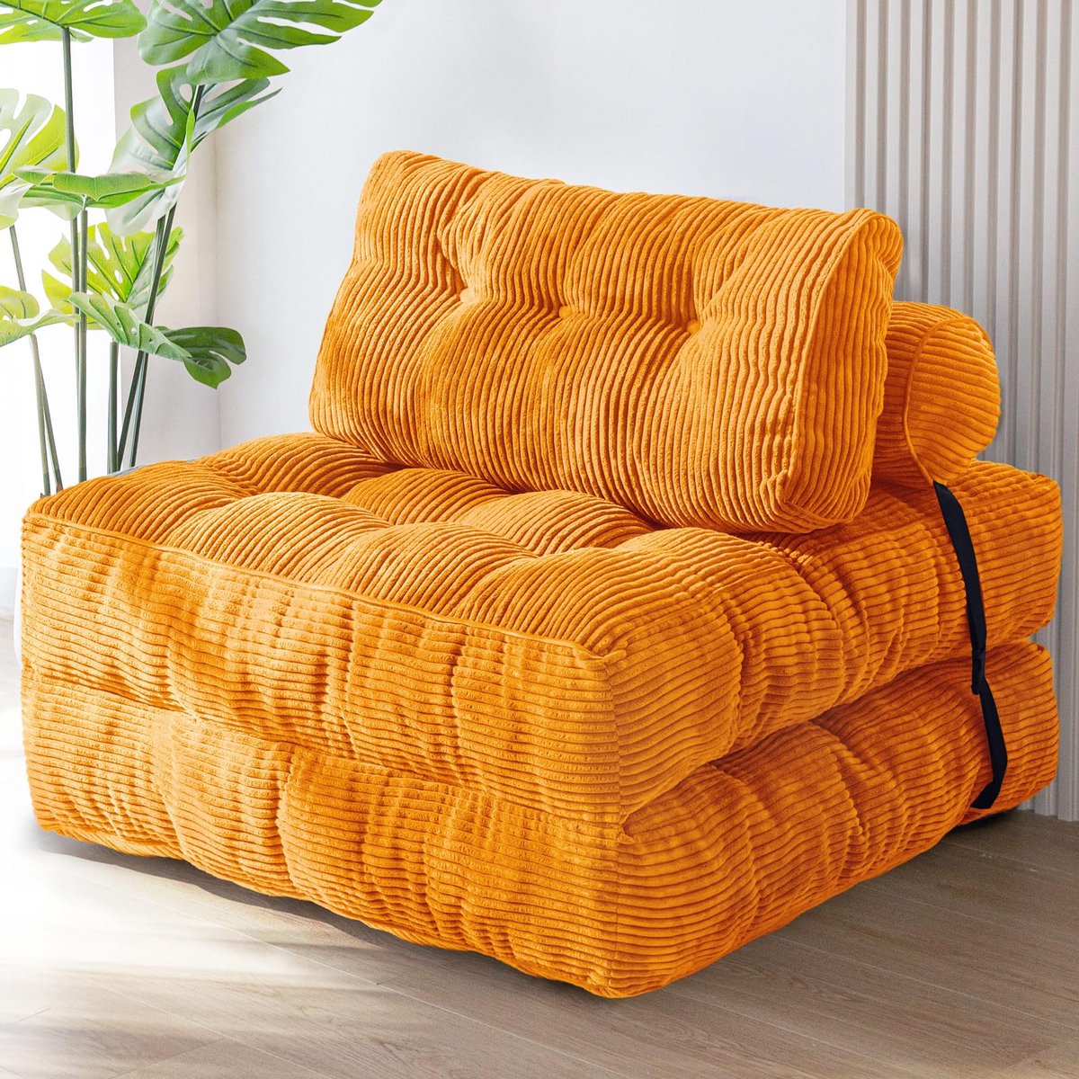 SnelShoppen - MAXYOYO Opvouwbare Slaapbank, Converteerbare Slaapstoel met Kussen, Draagbaar Stoelbed, Matras met Rugsteun, Comfortabele Lounge voor Wo