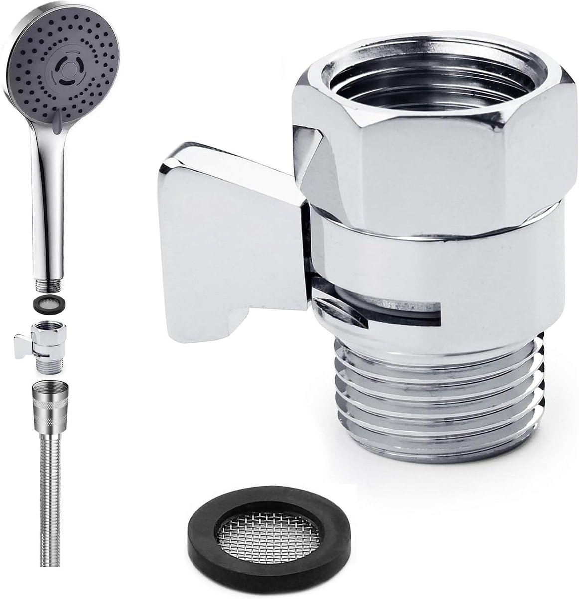 Shutter Valve voor Douche, 1/2 Inch Messing Waterstop voor Handdouche en Afvoerarm, K1140B3-CH
