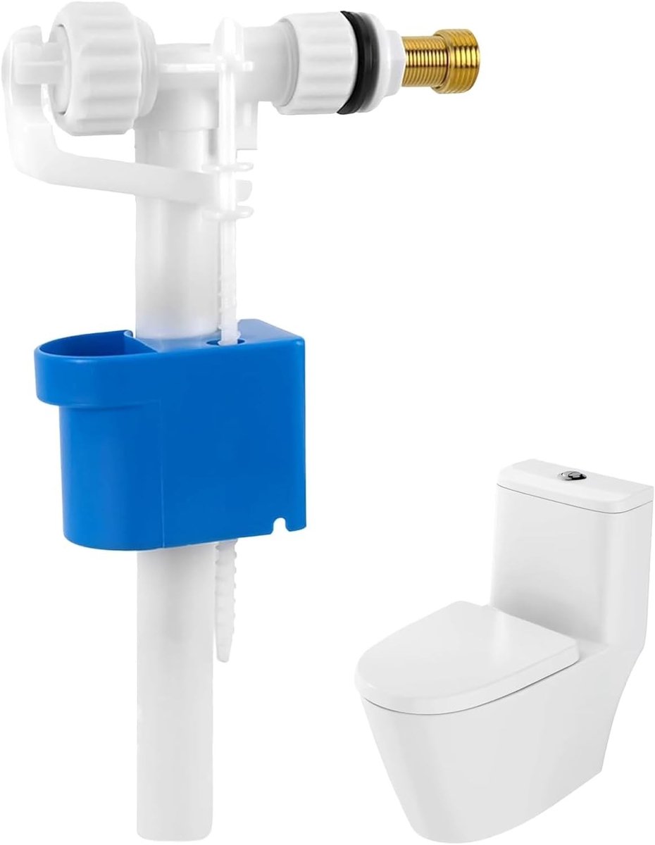 Universele vulklep voor spoelreservoir, G3/8" en G1/2" messing aansluiting, waterbesparende toiletinlaatklep, vervangingsonderdelen voor watertanks, instelbare waterhoeveelheid