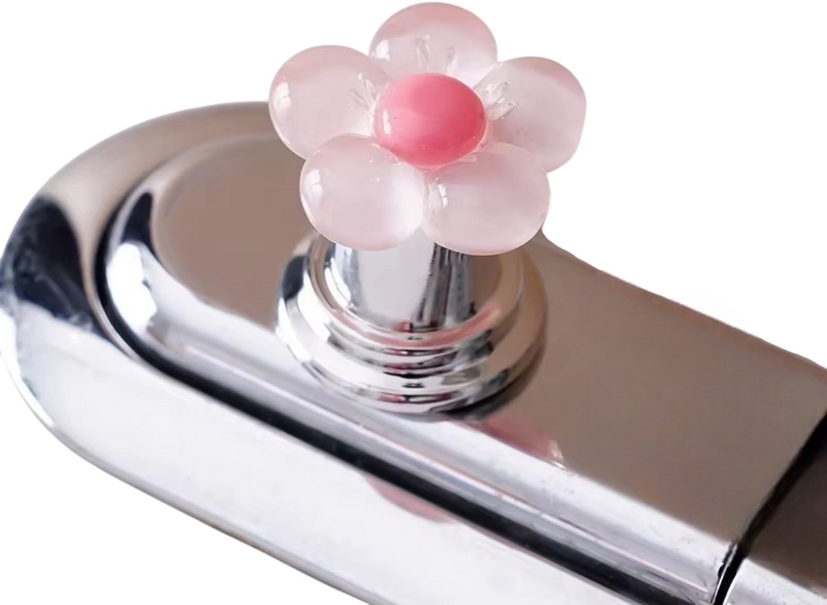 Toilet Spoelknop Bloem Design – WC Drukknop voor Toilet Reservoir – Universele Spoelknop Vervanging, Badkamer Sanitair Accessoire - Roze