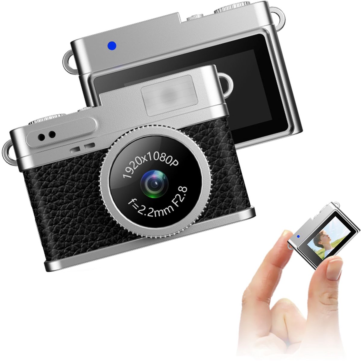 SnelShoppen - Mini Retro Digitale Camera 12MP HD, 1080p Full HD Video, 0,96 inch IPS-kleurenscherm, Ondersteuning tot 128G Geheugenkaart, Perfect voor