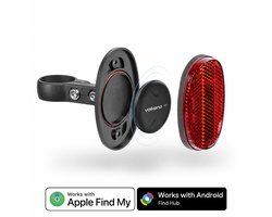 Volkano GPS Tracker met Reflector voor Fiets - Fietsreflector - Werkt met Apple Find My & Android Find my Device - Bluetooth Tracker - Zwart