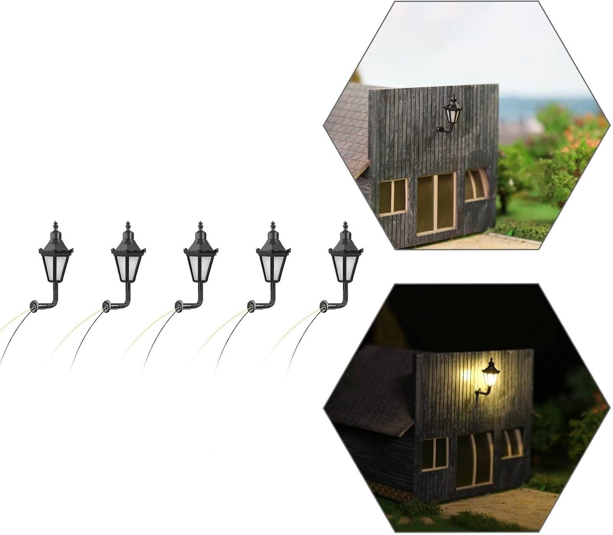 5 Stuks Modelspoorweg N schaal Buitenlampen Warm Wit Verlichting