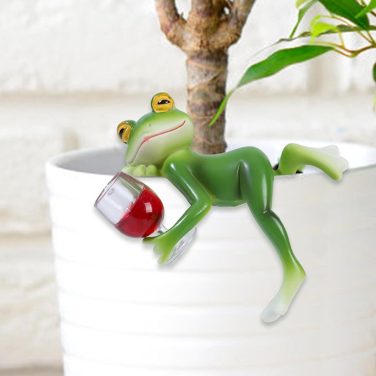 Hangende Decoratie van Kikker voor Bloempotten - Resin Beeldje voor Balkon en Tuin, Schattige Kikker Plantenhanger, Dierenfiguur voor Buitenruimte