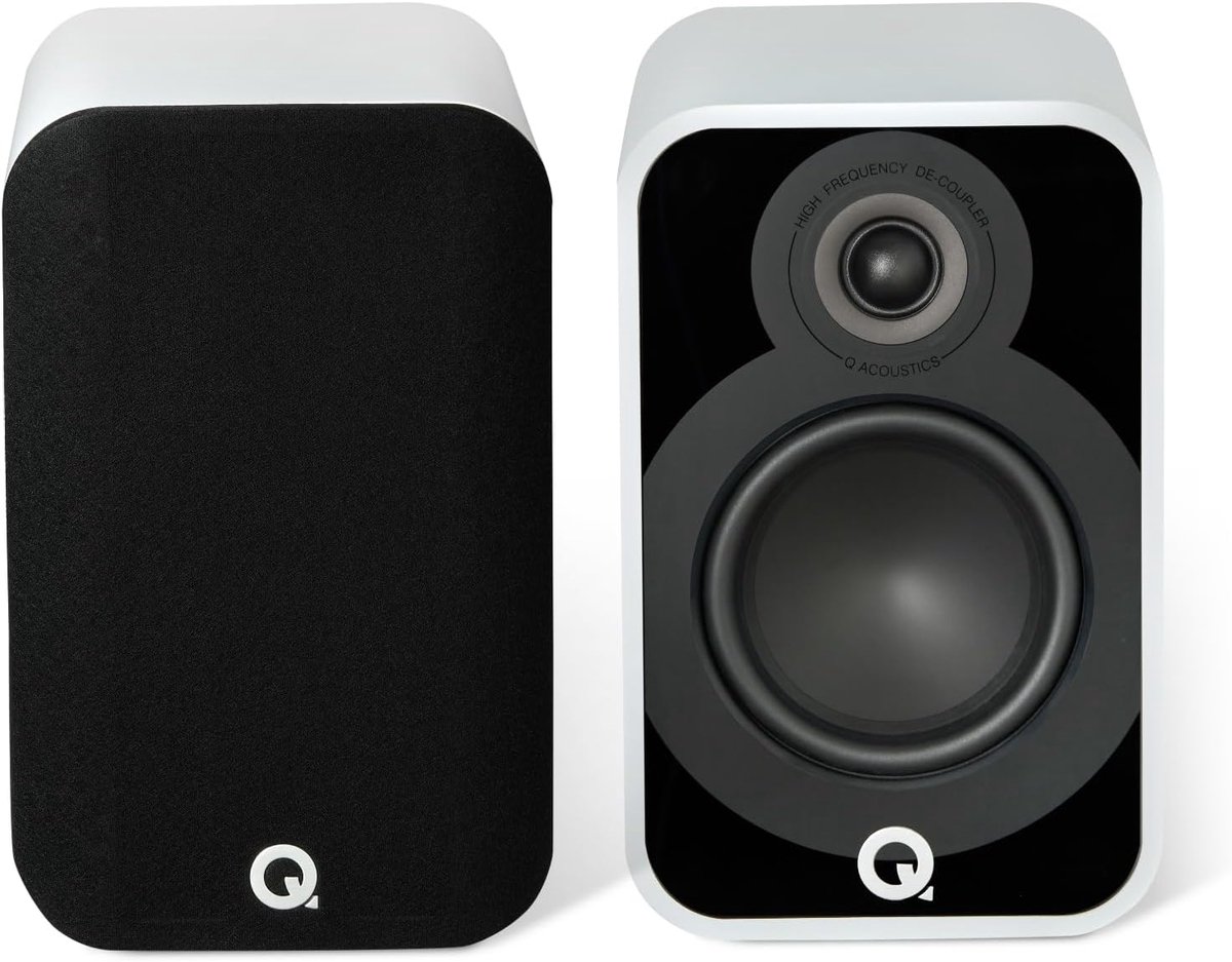 SnelShoppen - Q5020 Boekenplank Speakers - Matt Wit - Hoge Kwaliteit Geluid - Perfect voor Home Theater, Muziek en Vinyl - Paar