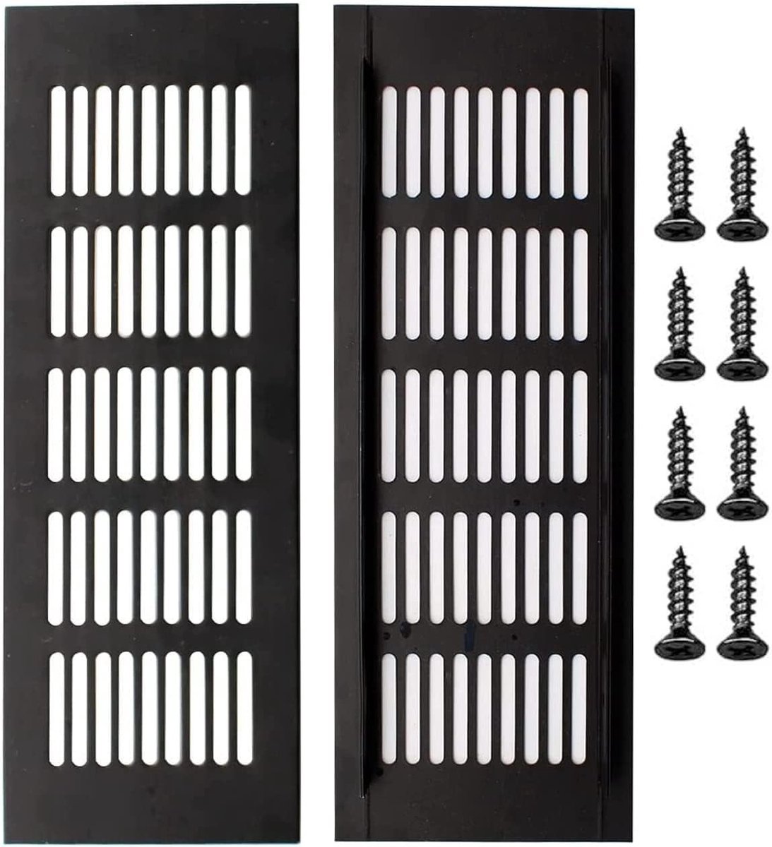 Set van 2 vierkante ventilatieroosters 300 x 80mm voor kast, schoenenkast en luchtcirculat