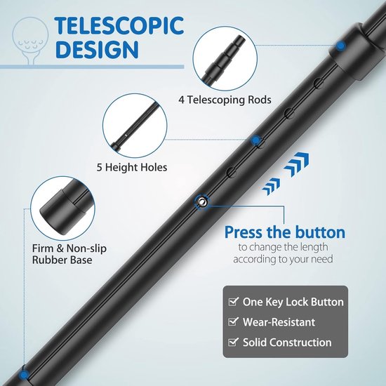 Telescopische golftashouder en verstelbare reistas van aluminium voor golfaccessoires — afbeelding 3