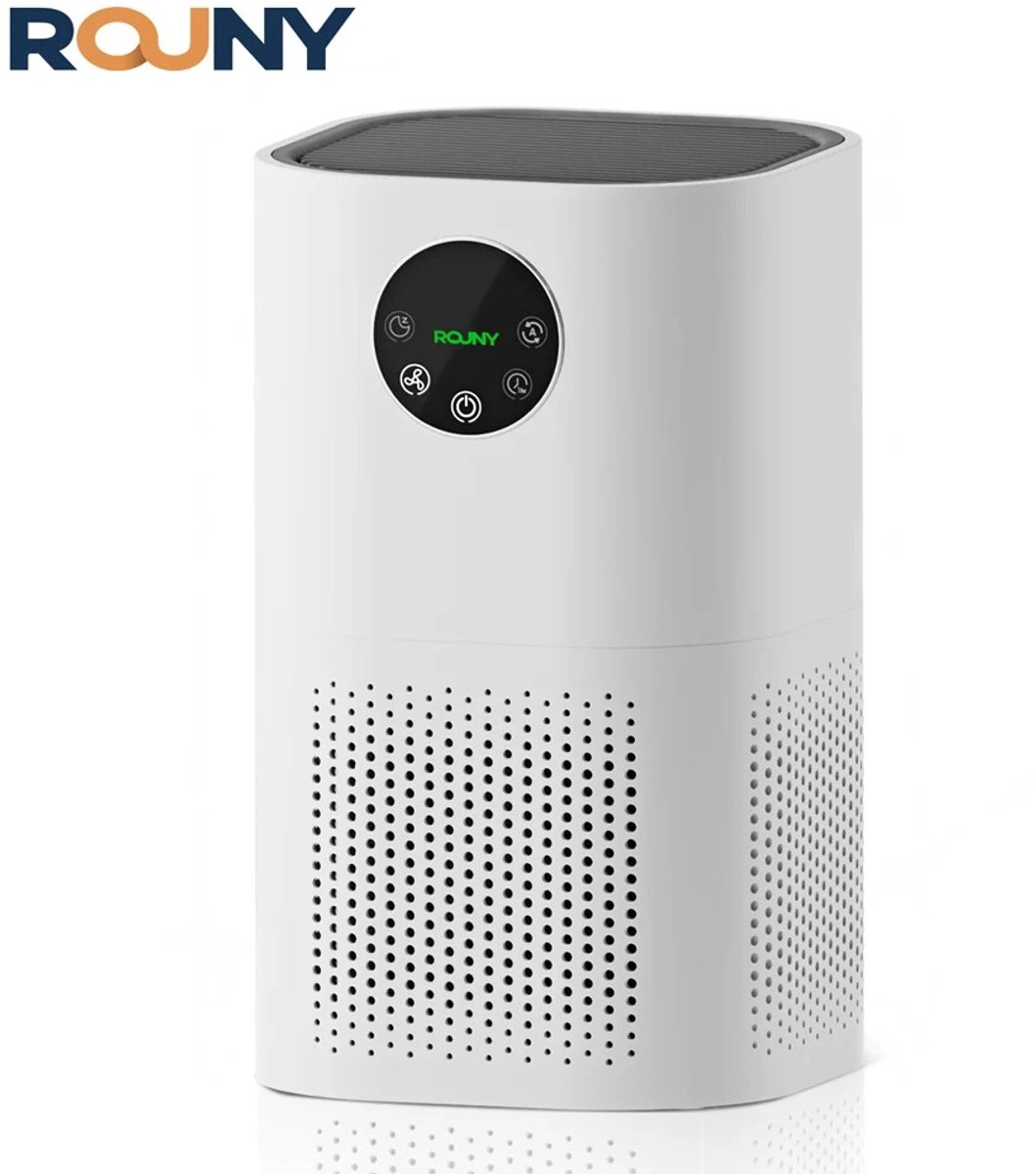 Luchtreiniger met luchtbevochtiger - Minder stof en pollen in de lucht - HEPA H13 filter - helpt tegen onaangename geurtjes - CADR 100 m³/h - compact design formaat - 1 L watertank - Voor slaapkamer en woonkamer - Wit