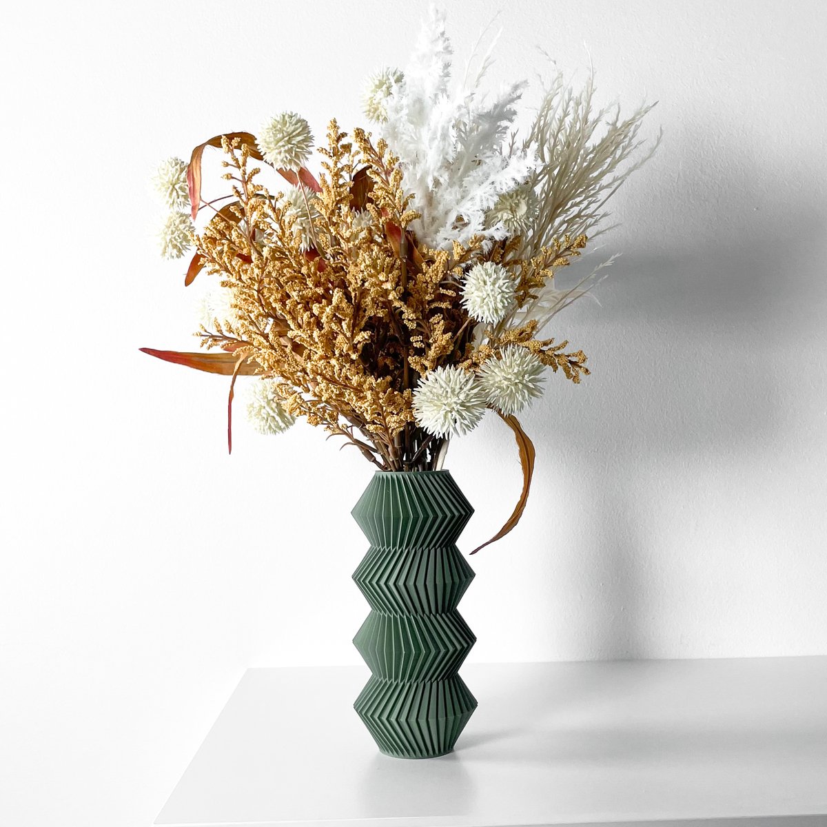 Skushy Vaas Quelo - Geschikt voor Bouwbloemen - Japandi Designvaas voor Droogbloemen en Kunstbloemen - Sculpturale Decoratieve Vaas - Moderne Woondecoratie