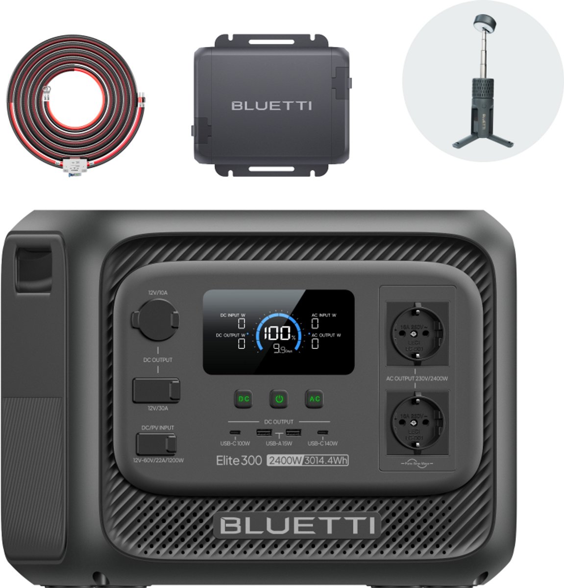 BLUETTI Elite 300 - 3014,4 Wh - 2400 W - Draagbare Powerstation - Draagbare Accu - met Charger 1 - 560 W Dynamolader - voor RV - outdoor
