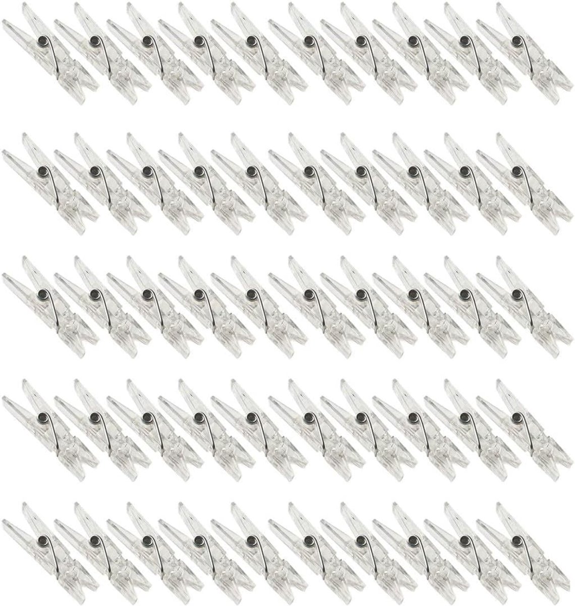 50 stuks transparante mini-klemmen voor foto's, wasknijpers en klemmen voor feestdecoratie en DIY-projecten