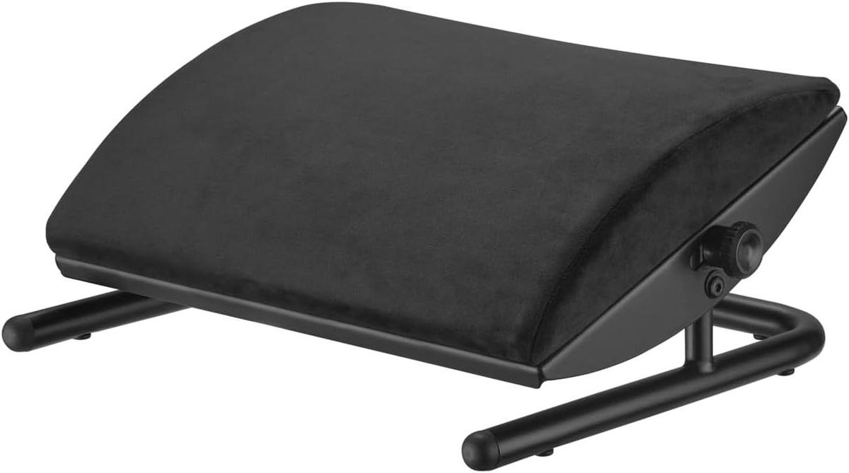 Verstelbare Voetensteun - Ergonomische Steun - Comfortabel Zitten - Kantelbaar +20/-20 - 44 cm Breed - Zwart