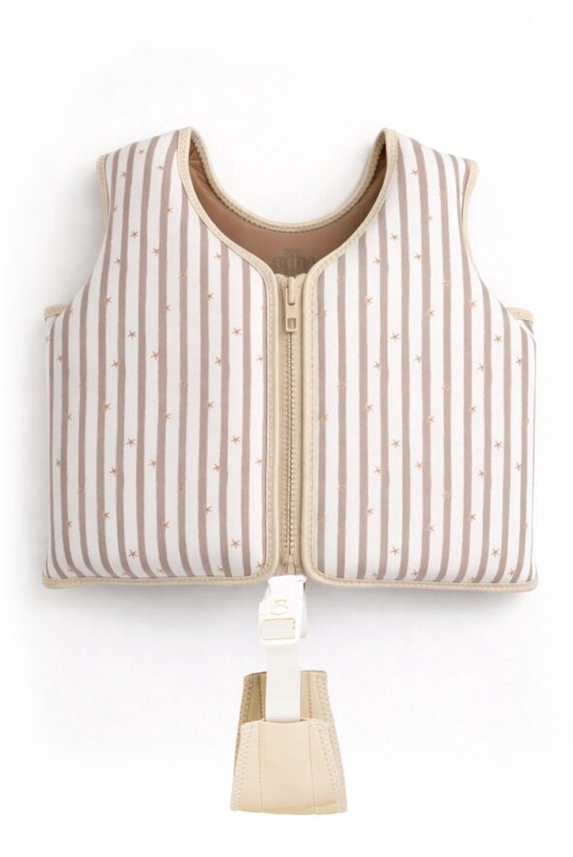Mrs Ertha - Zwemvest - Striped Harmony - 11-19kg - 1-3 jaar - Beige - Schildpad