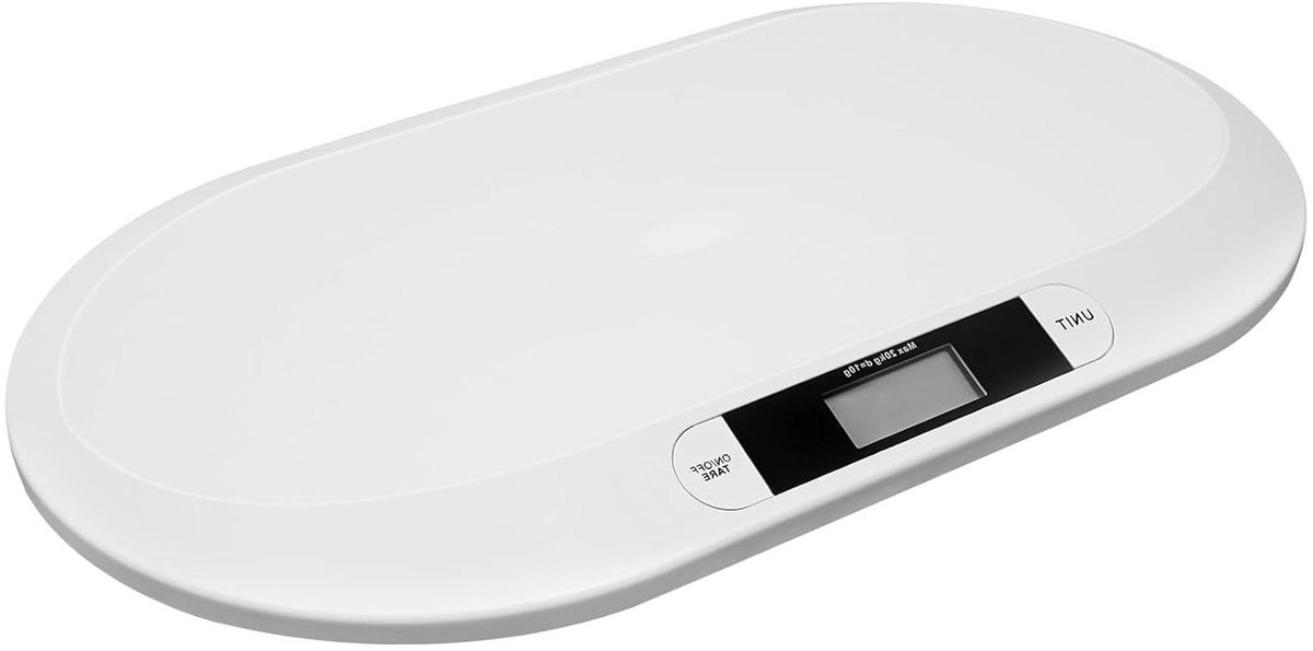 Digitale Personenweegschaal - Babyweegschaal Huisdierweegschaal - Groeien Volgen - Precisie Meetstrips - Tot 20 kg - Wit