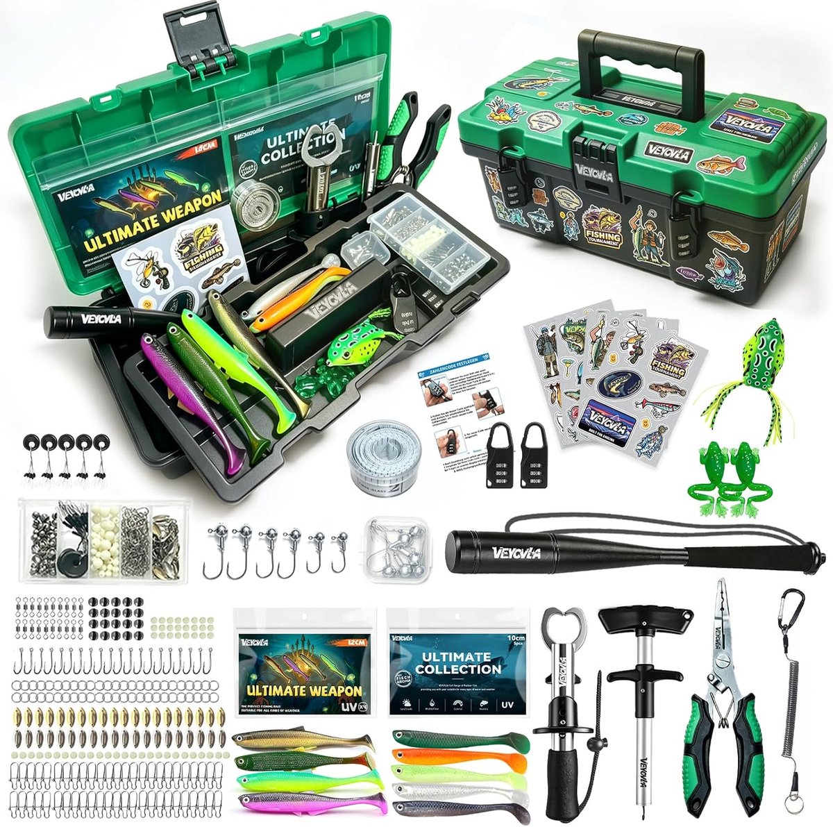 SnelShoppen - Viskofferset met Premium Visaccessoires, Compleet Visgereedschap voor Snoekbaars, Baars, Forel - Perfect voor Beginners en Professionals