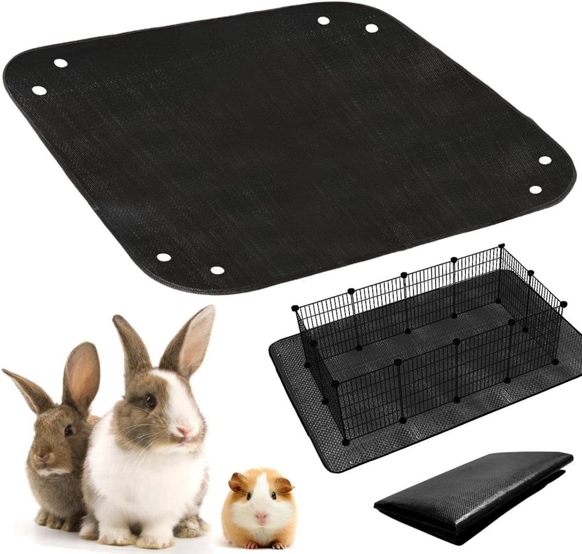 Waterdichte speelmat voor cavia's en konijnen, 150 x 100 cm, ideaal als ondergrond en bedekking voor dierenverblijven, gemakkelijk schoon te maken