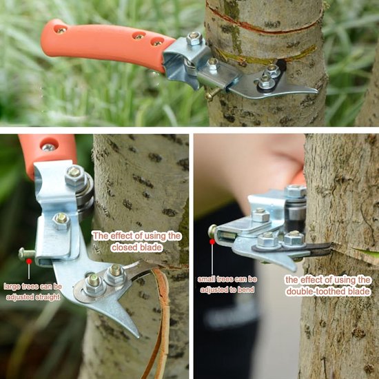 Boom Schors Snijder - Snoei Schaar - Fruit Bomen - Verstelbaar Dubbel Tand - 22x4x1 cm - Groen — afbeelding 2