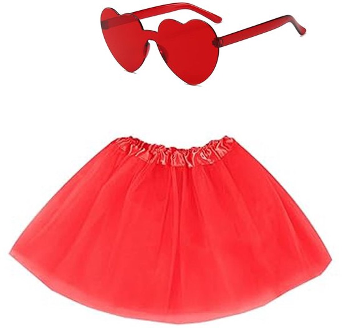 2 Stuks 80s Tutu Rok en Zonnebril Set voor Vrouwen - Retro Kostuum