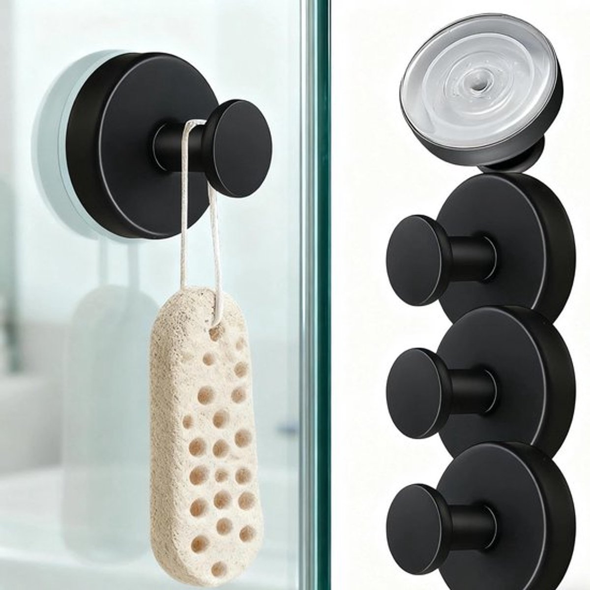 Wandhaken Set van 4 - Roestvrij Staal - Antislip Zuignaphaken - Vintage Design - Waterdicht - Voor Badkamer/Keuken