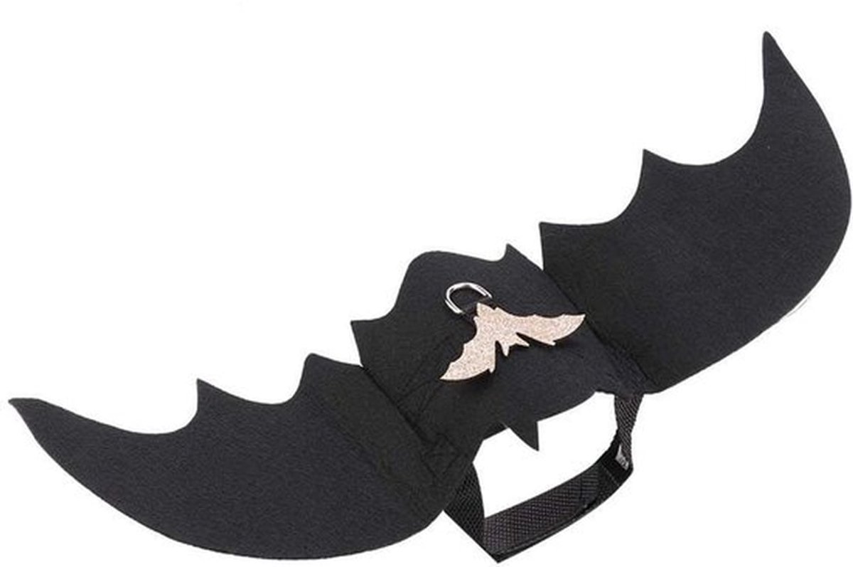 Hondenkostuum - Halloween-kostuum - Vleermuisvleugels - Zwart - Vampierkostuum - Perfect voor Feestjes - Maat S