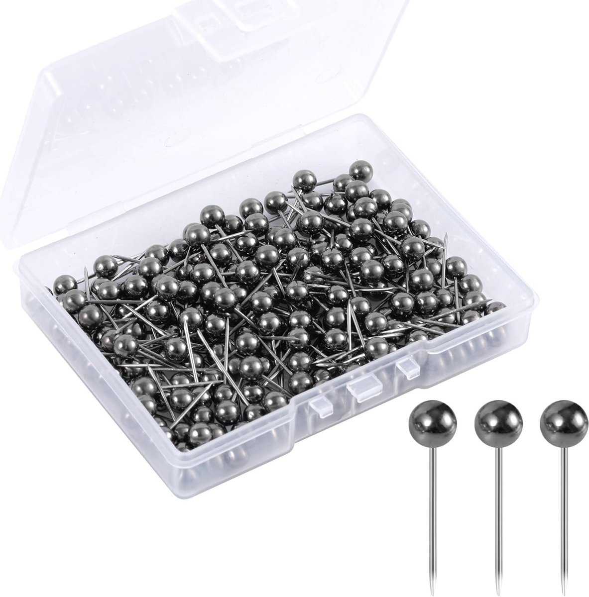 Map push pins 200pcs - ronde kop - goudkleurig - ideaal voor prikborden - SnelShoppen