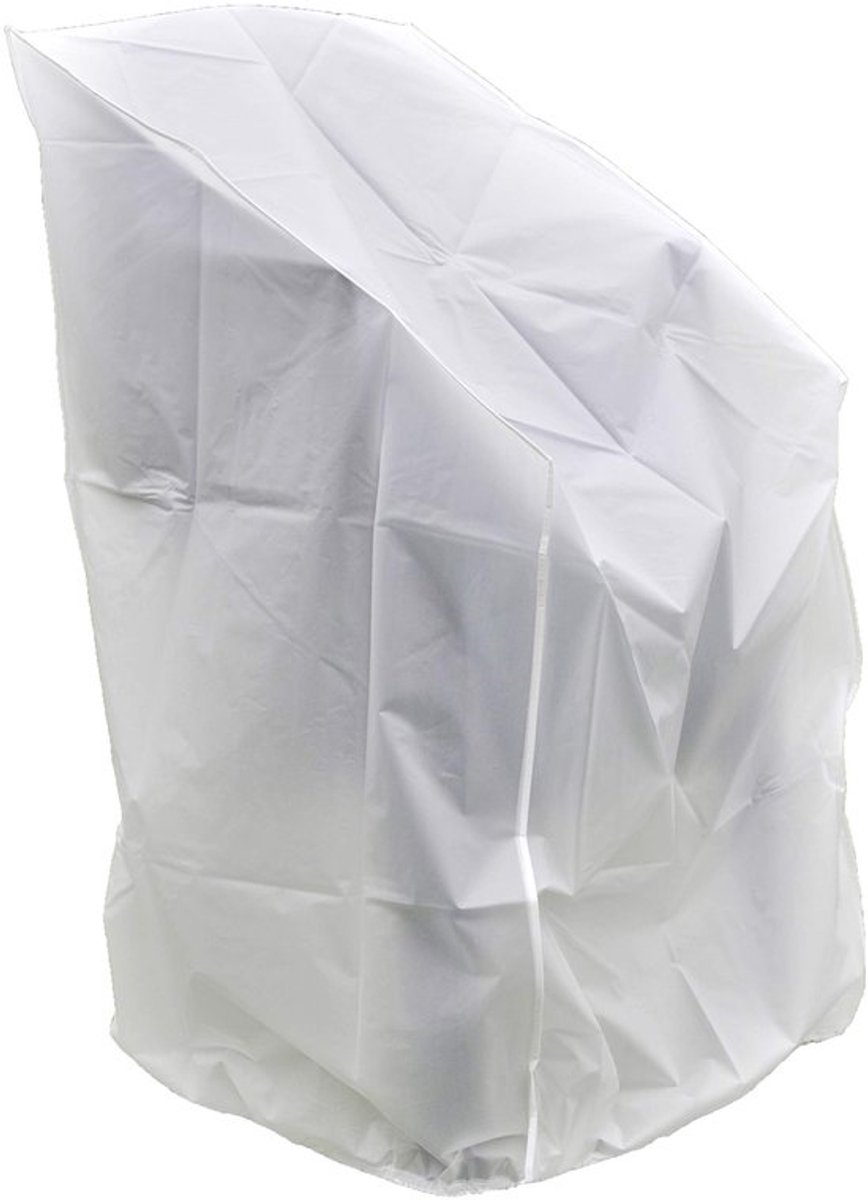 Beschermhoes UV- en weerbestendig - Afdekhoes voor tuinstoelen - PEVA-weefsel - Voor 4 tot 6 stapelstoelen - Afmetingen 62 x 62 x 80/120 cm - Met zoom en ogen