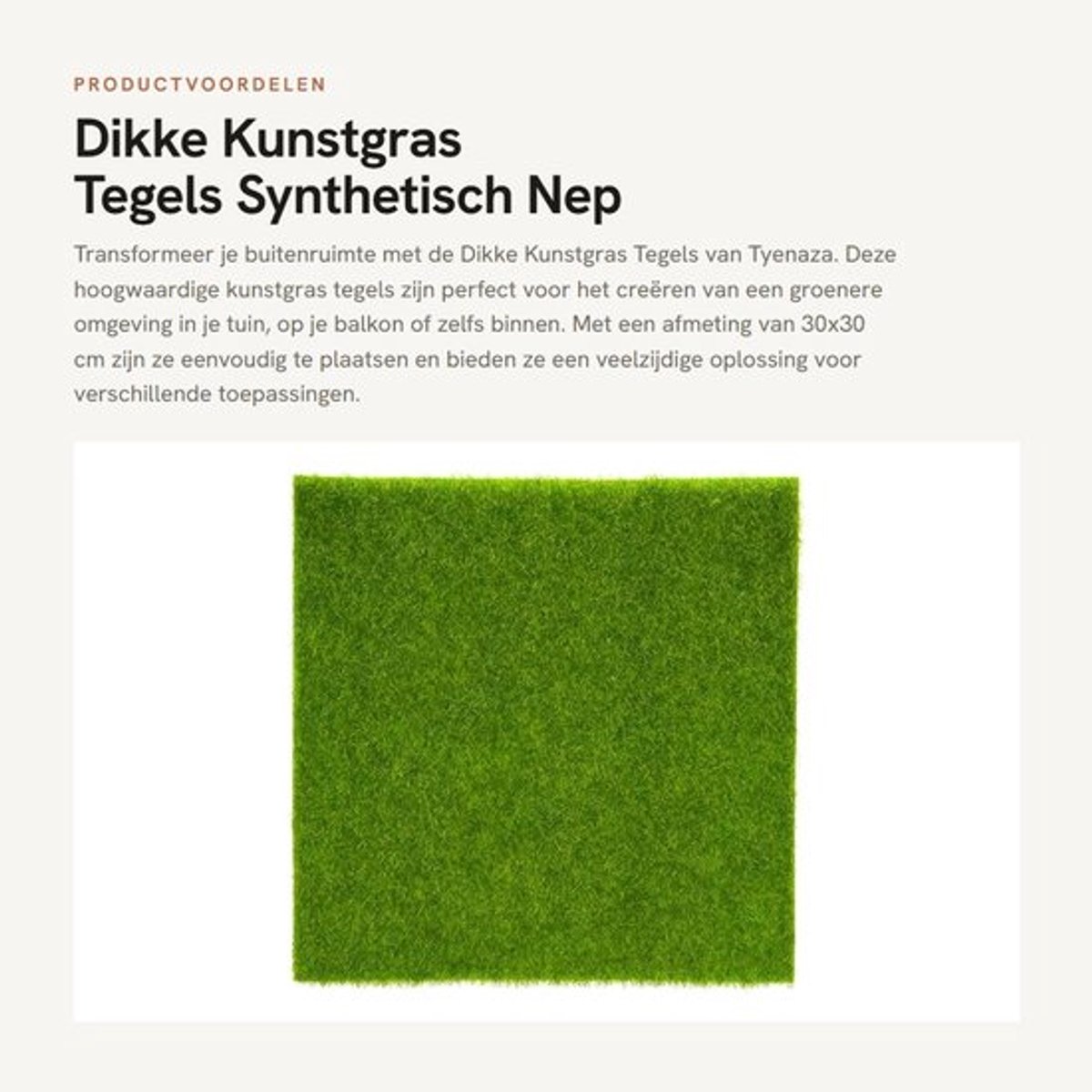 Kunstgras Tegels Realistische Graslook - Dikke Tegels - Zelflozende Mat - Vloeren Decor - 30x30 cm - Hoogwaardige Kwaliteit - Grasmat