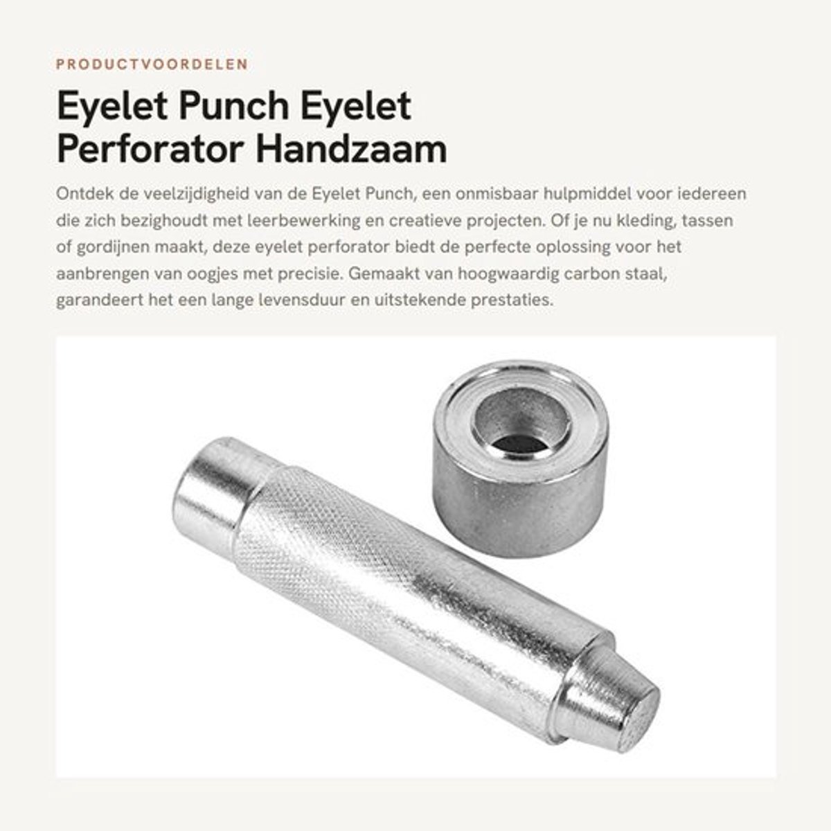Ogenpons 20mm - Perforator - Gereedschap - Leerbewerking - Handbagage - Hoogwaardig koolstofstaal - Ogenponsmachine