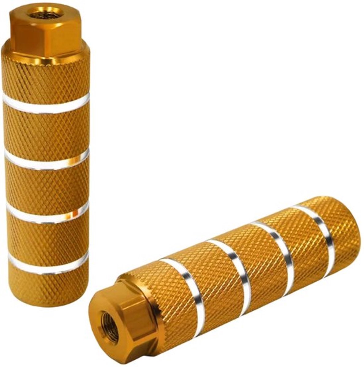 Fietspinnen, 2 stuks universele aluminium fiets voetsteunen BMX stuntharingen fietsen haringen antislip achtervoeten pedalen fietsen fiets accessoires voor BMX, mountainbike fiets (goud)