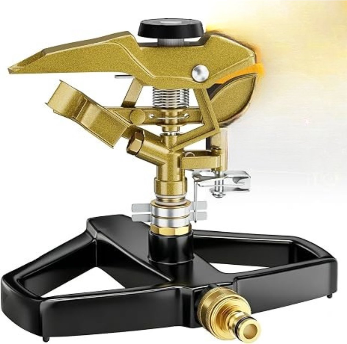 Thuys - Metalen Zwenksproeier voor Tuin - 20° tot 360° Instelbaar - Roterende Tuinsproeier - Zinken Basis - Zwart