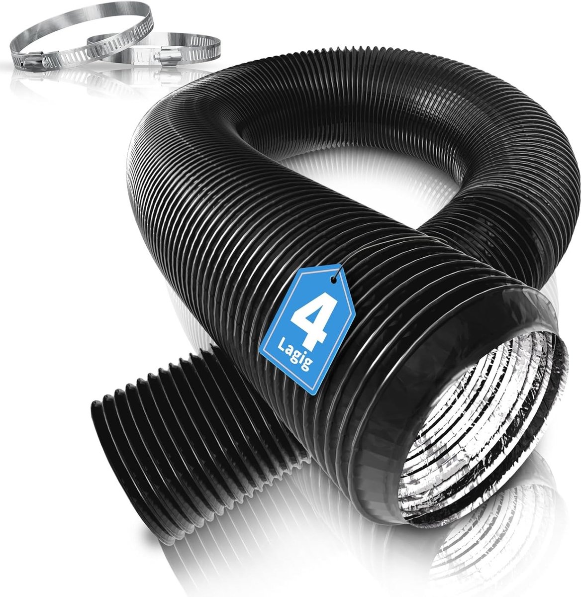 Flexibele 100 mm aluminium buis voor mobiele airconditioning, droger en afzuigventilator -