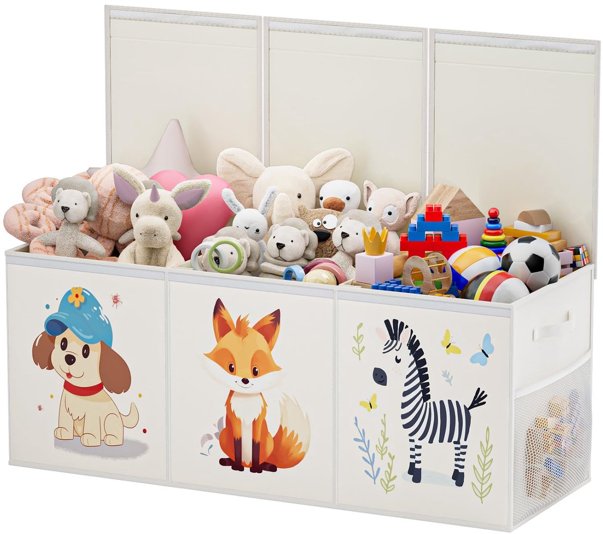 SnelShoppen - Extra Grote Speelgoedkist Opslag - Houten Speelgoedopbergdoos - Ruimtebesparend - Kindvriendelijk - Multicolor - Ideaal voor Kinderen en