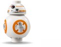 Droïde BB-8 LEGO avec un corps blanc sphérique et des détails orange.