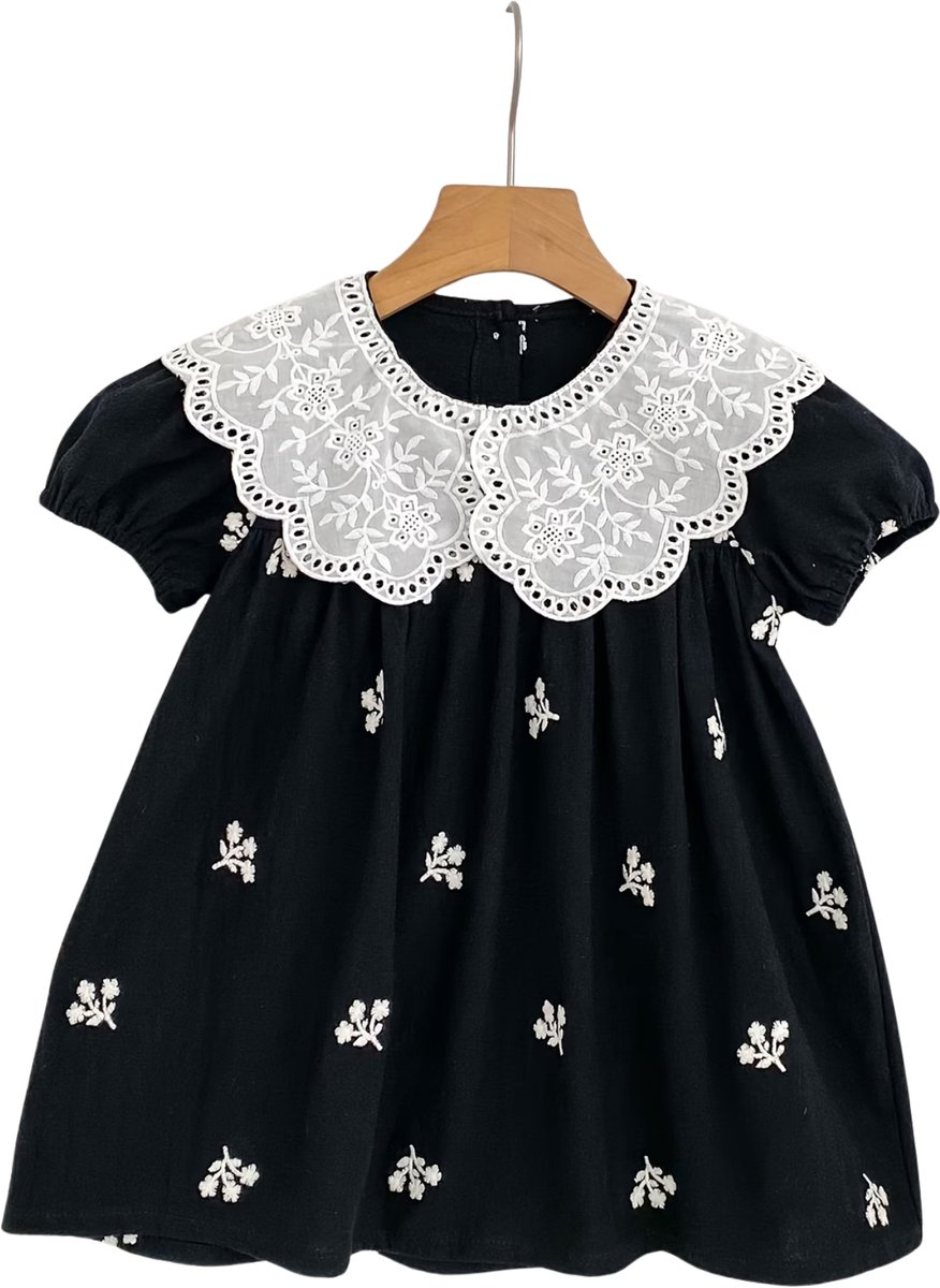 Currero Zomerjurk Meisjes Zomerjurken Kinderen Jurk Meisje Ibiza Stijl Sundress Kinderkleding 4-5 Jaar Zwart
