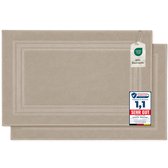 Komfortec Badmat Set - 2 stuks - Handdoek Dikte - Hotelkwaliteit - 50x70 cm - 100% Katoen - Zachte en Absorberende Douchemat/Handdoek - Beige