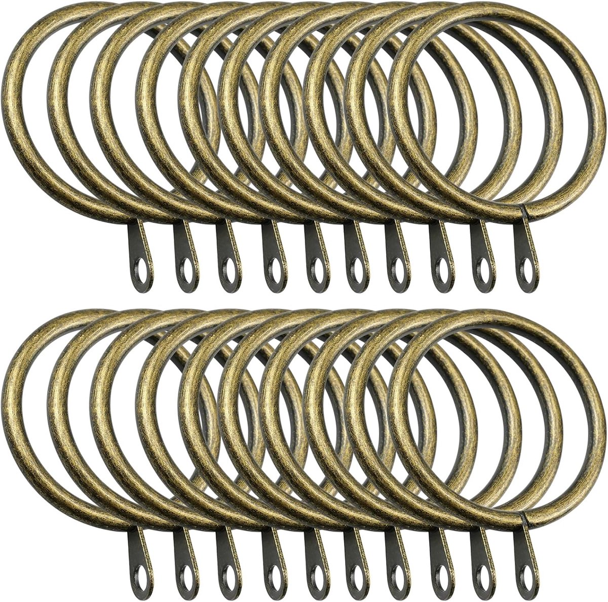 PromoHome 20 stuks Zware Metalen Gordijnringen - Binnendiameter 38 mm - voor Gordijnstang, Douchegordijn, Franse Gordijnen - Brons