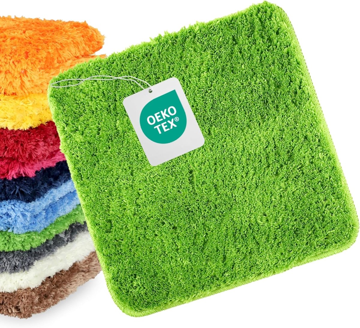 SnelShoppen - Badkamer Tapijt Groen - Antislip Badmat Set - Machinewasbaar - Toiletmat 45x45 cm - Comfortabel en Stijlvol voor Badkamer en Toilet
