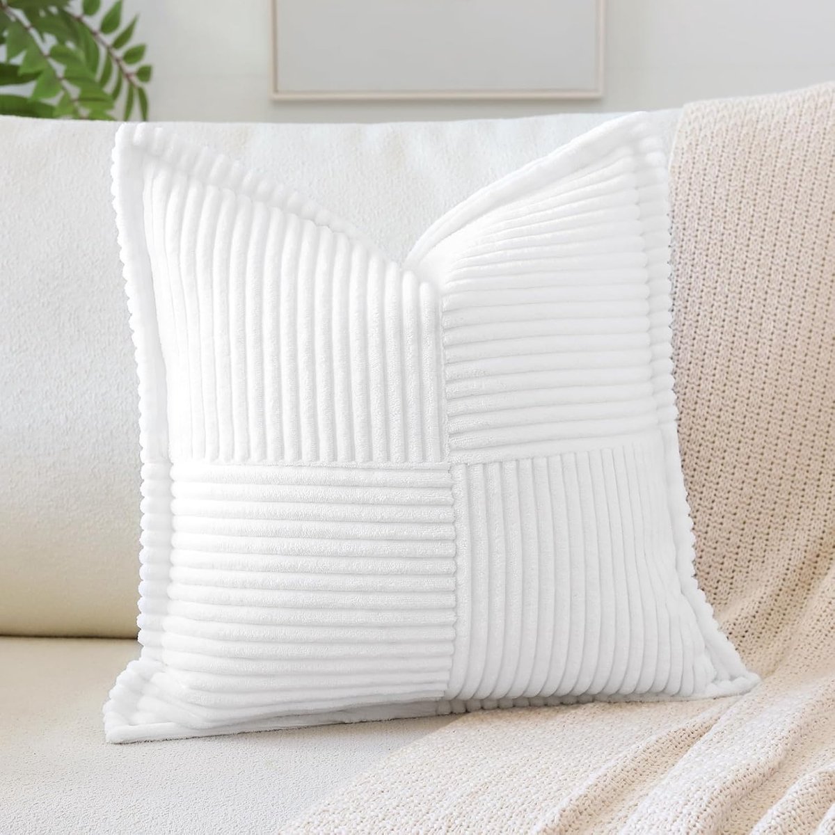 SnelShoppen - Corduroy Kussenhoes 50x50cm - Decoratieve Throw Pillow Cover - Zachte Kussensloop voor Sofa en Slaapkamer - Elegante Huiskamer Decoratie